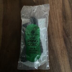 New Western Electric Long Spring Headset Phone Cord Black H4DU Vintage